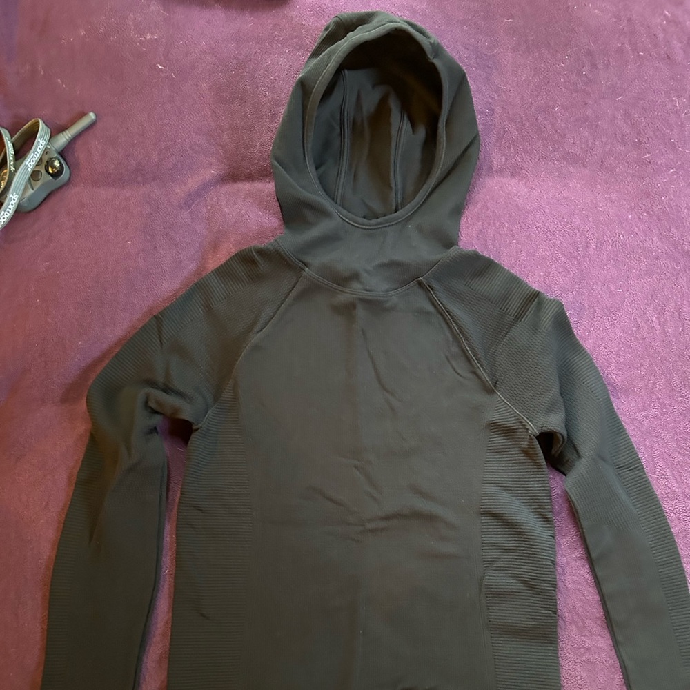 Athleta Black Hooded Top